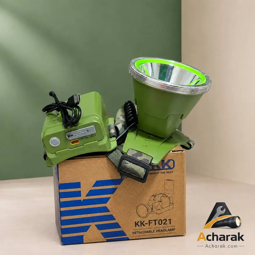 چراغ پیشانی حرفه‌ای و جداشونده زینگارو مدل KK-FT021