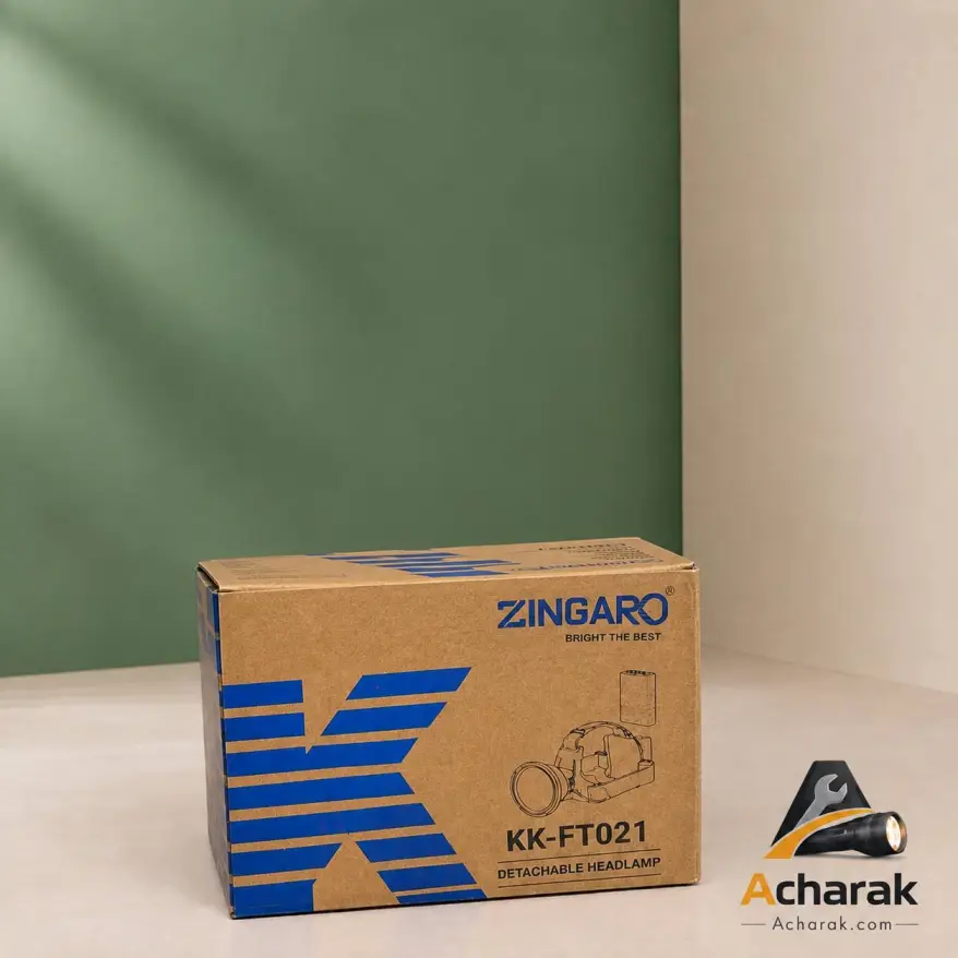 چراغ پیشانی حرفه‌ای و جداشونده زینگارو مدل KK-FT021